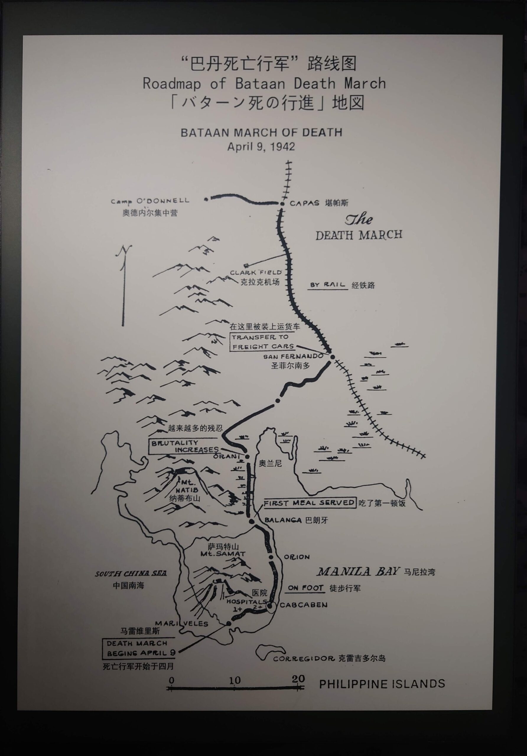 Roadmap of Bataan Death March