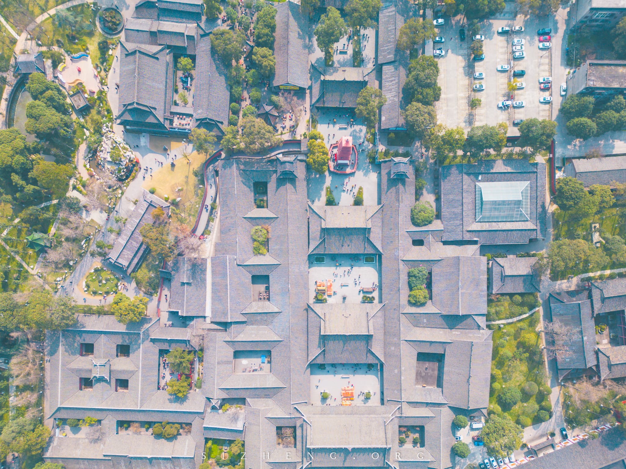 成都宝光寺无人机俯瞰图