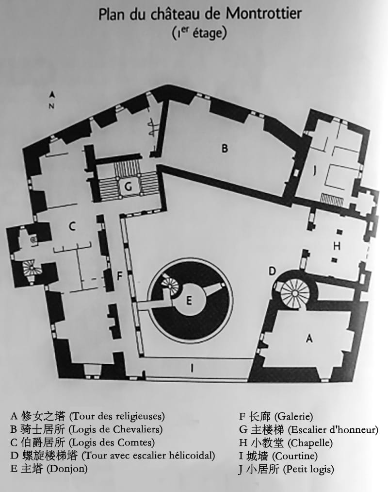 plan du Château de Montrottier 蒙托蒂耶城堡平面图